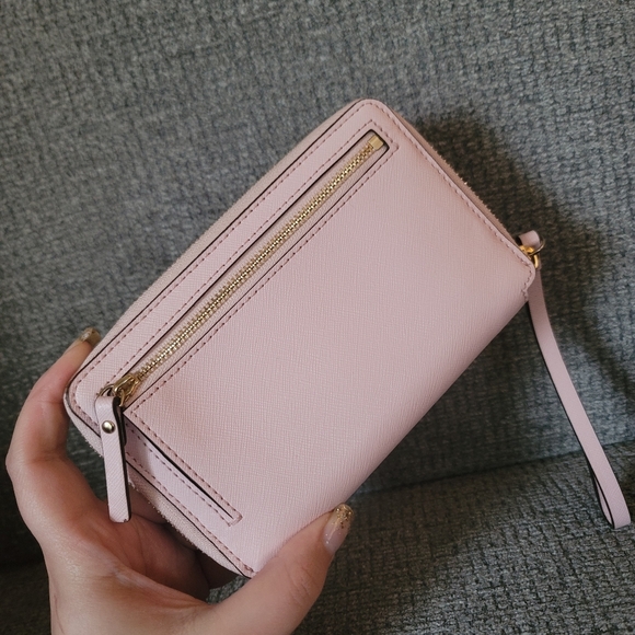 Kate Spade Pink Cedar Street Laurie Tech Leather Wristlet - Picture 8 of 16